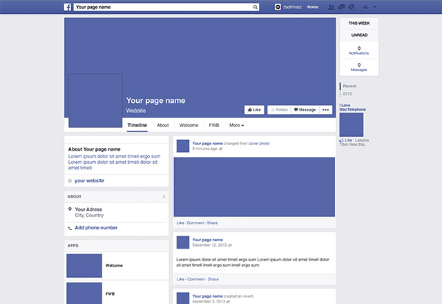2014 Facebook Page Template 2014 Facebook Page Template