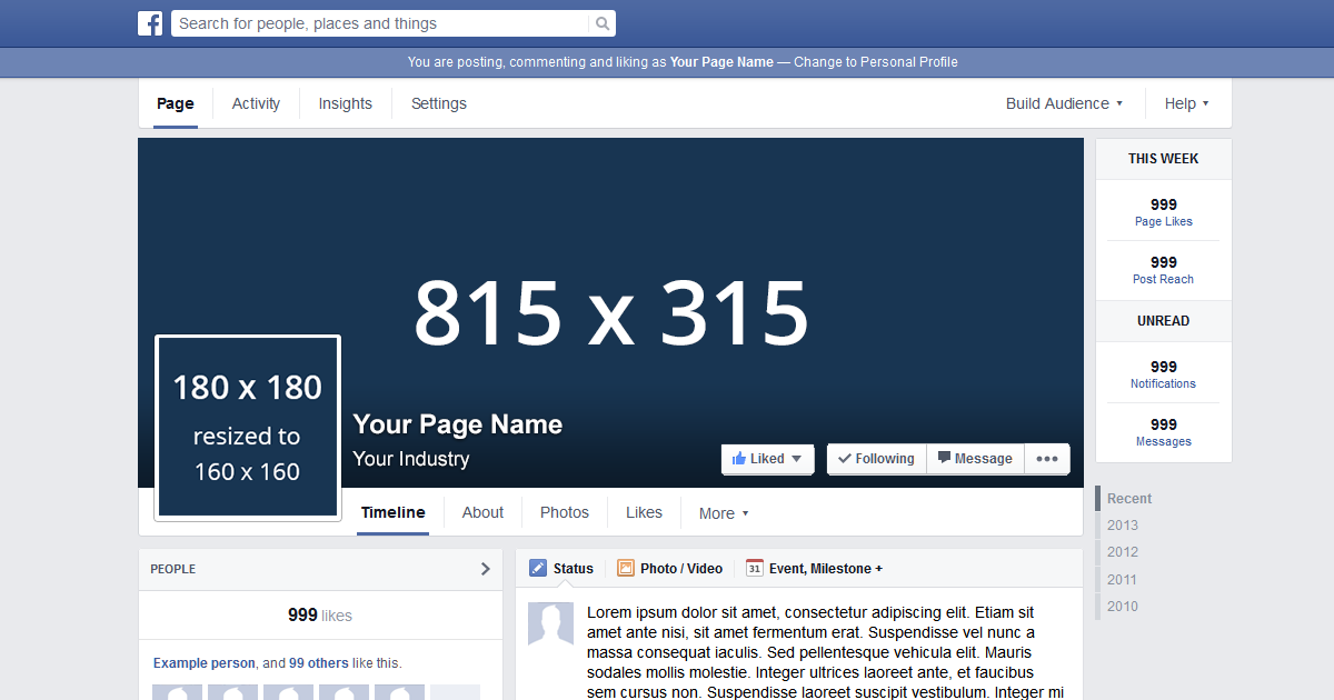 2014 Facebook Page Template