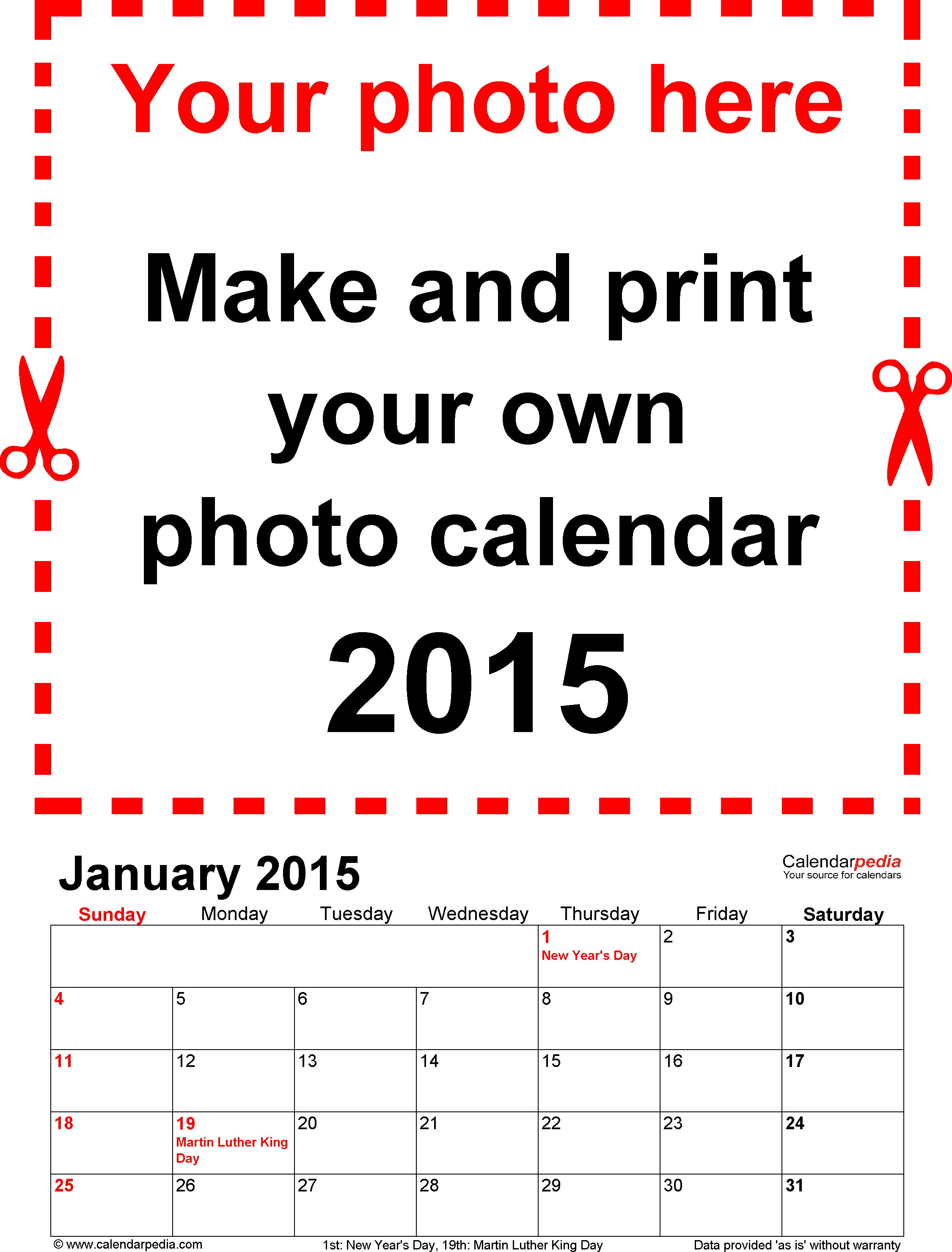 2015 Calendar Printable Template