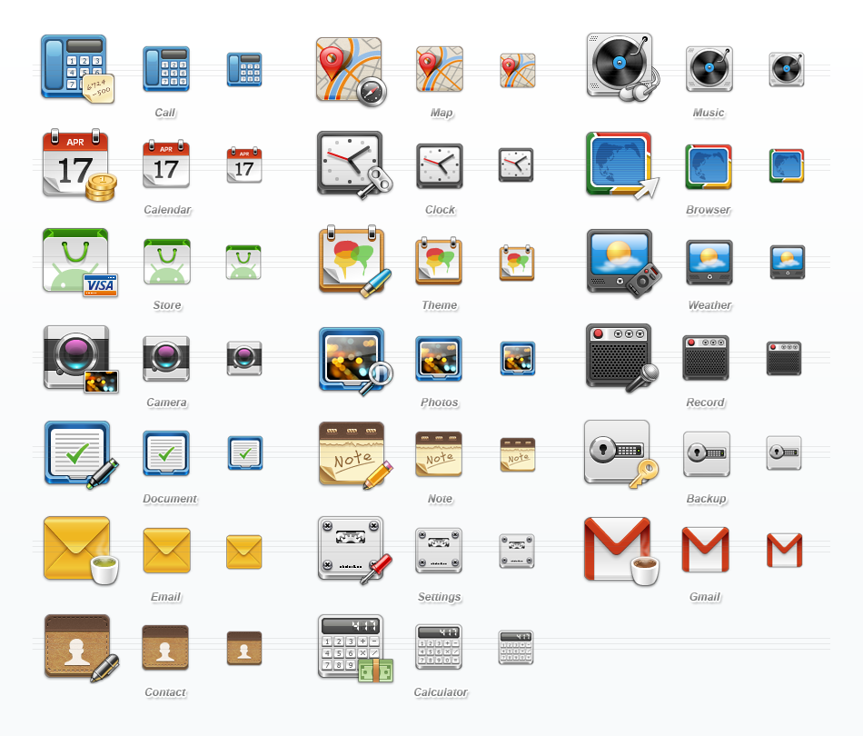 Android Mobile App Icons