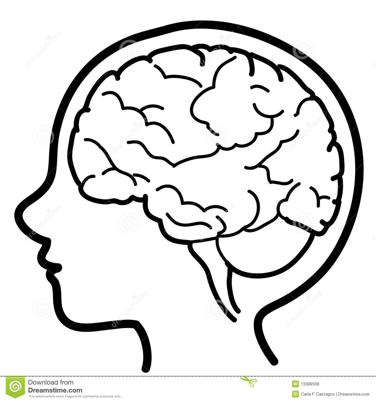 Black and White Brain Clip Art