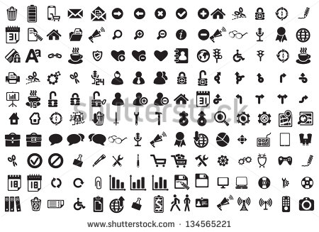 Black and White Business Icons