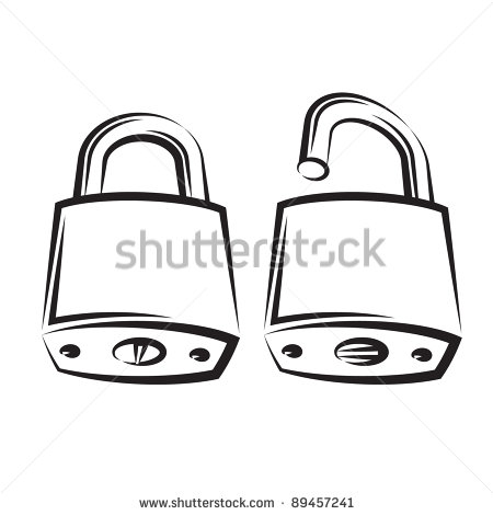Black and White Clip Art Lock