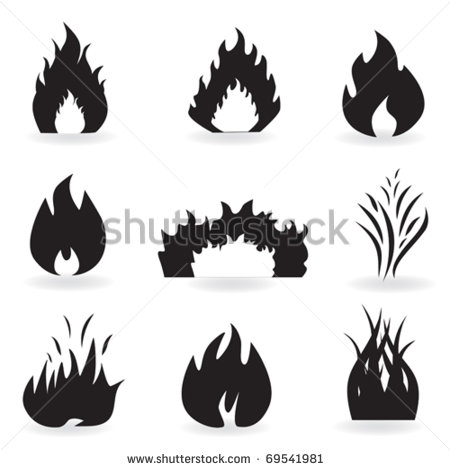 Black and White Flame Vector Art