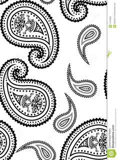 Black and White Paisley Pattern Vector