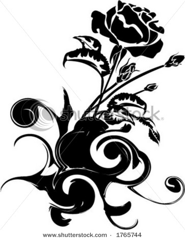 Black and White Rose Vector Black and White Rose Vector
