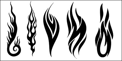 Black and White Vector Flames Black and White Vector Flames