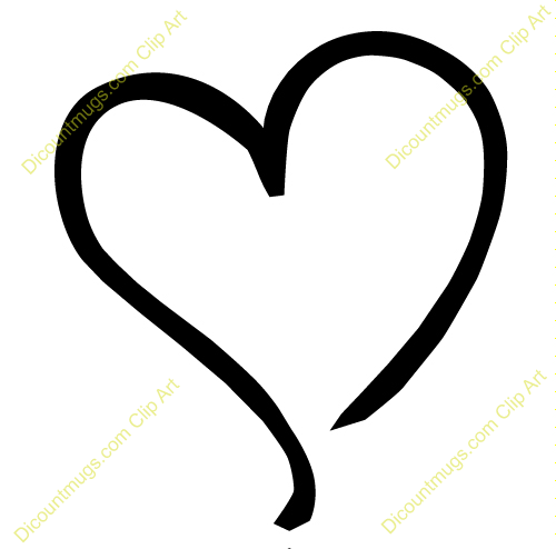 Black Heart Outline Clip Art