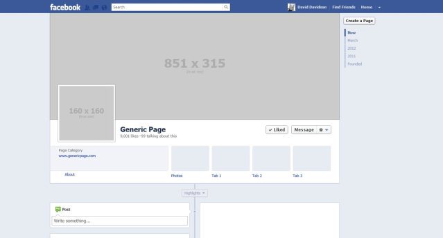 Blank Facebook Profile Page Template