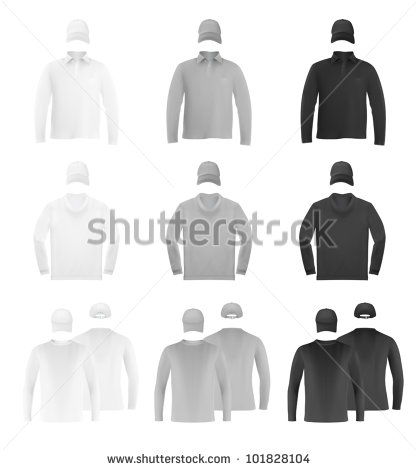 Blank Long Sleeve T-Shirt Template