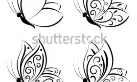 Butterfly Clip Art Calligraphy