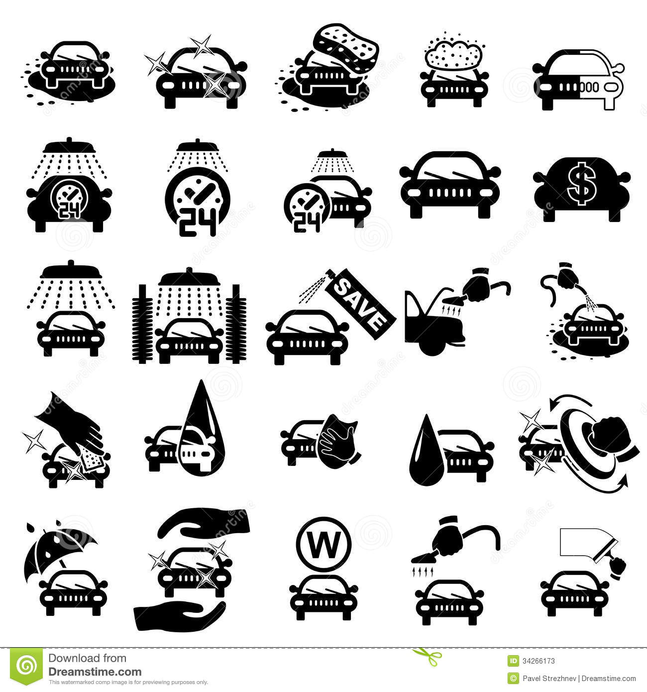 Car Wash Clip Art Black and White