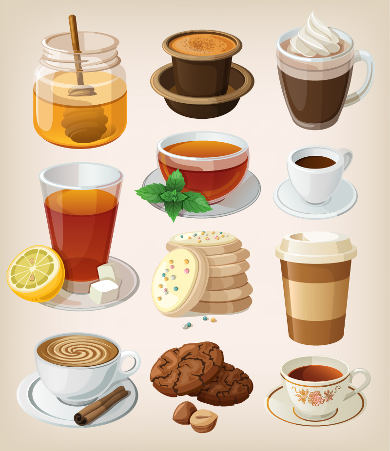 Cartoon Hot Coffee Drinks
