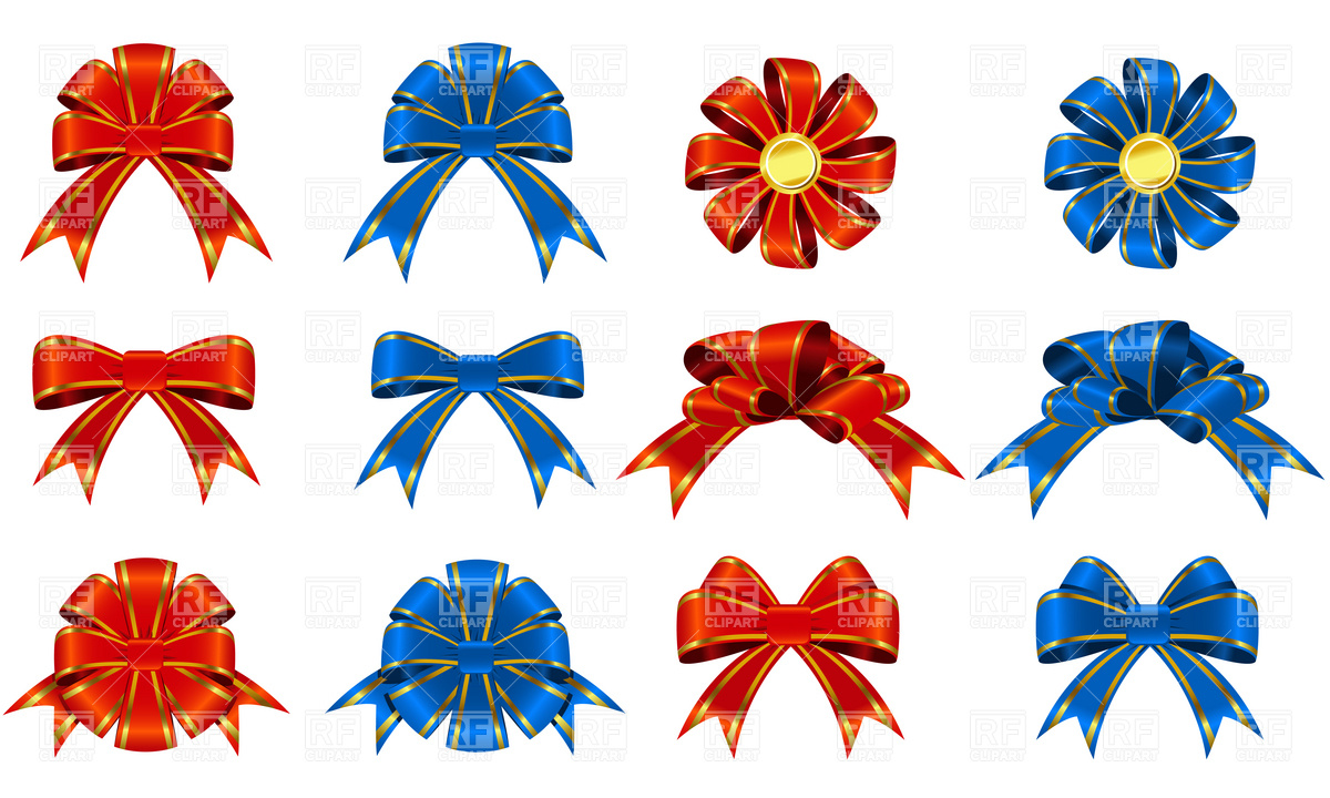 Christmas Bows Ribbons Vector Free