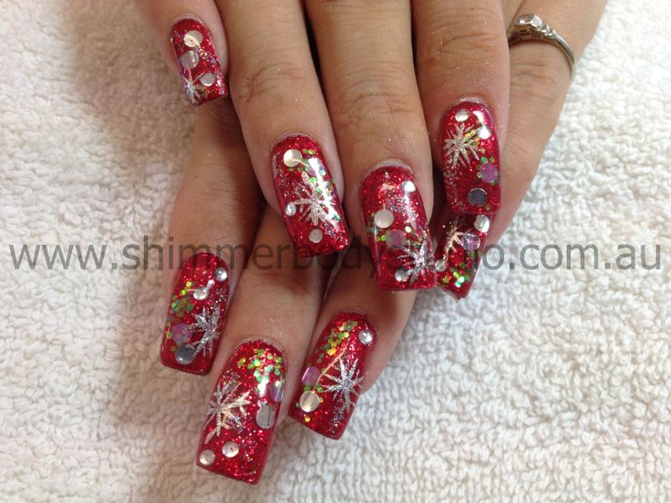 Christmas Glitter Gel Nail Designs