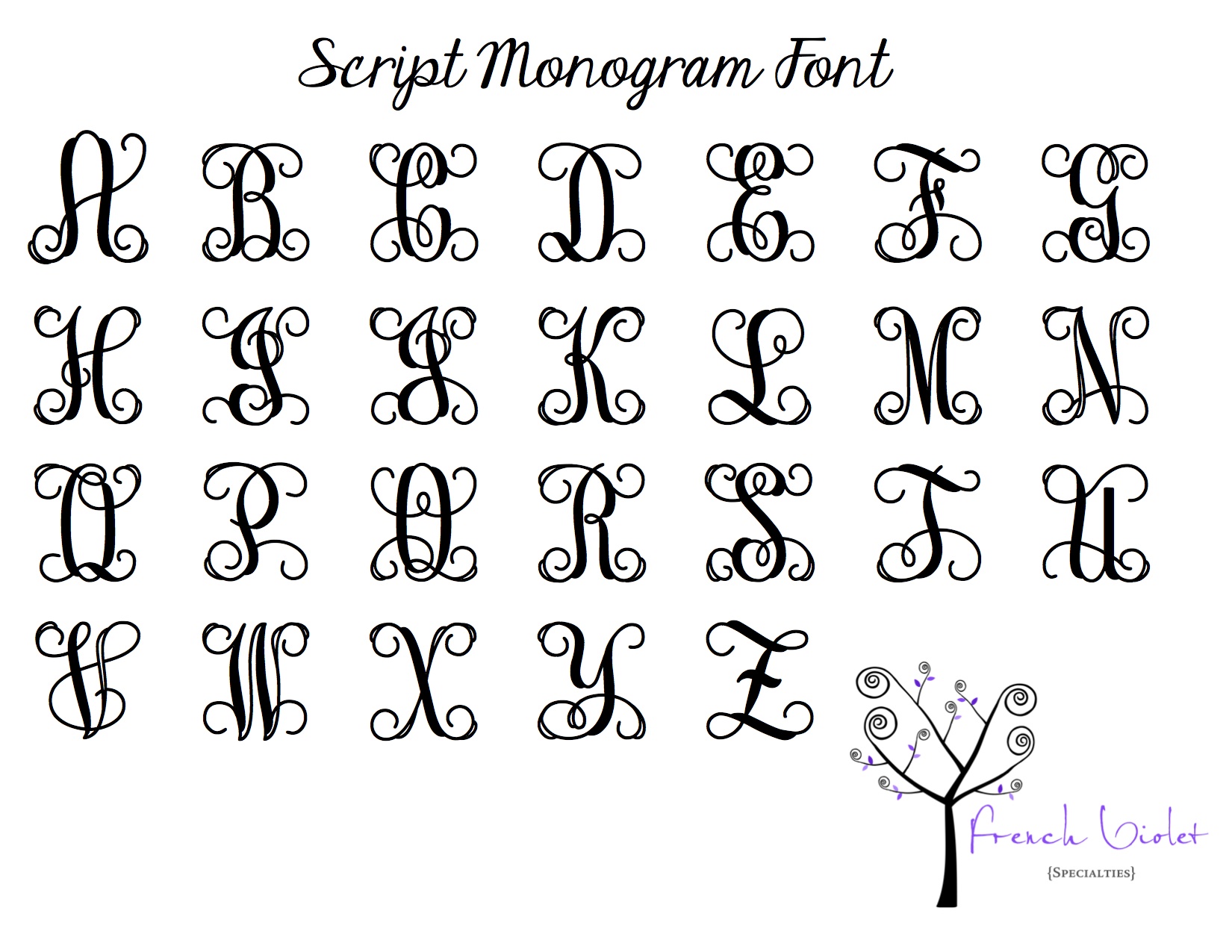 8 Initials Monogram Script Font Images