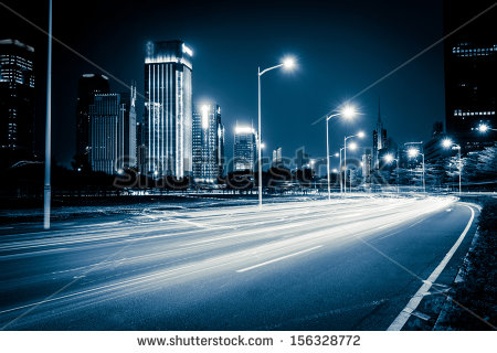 City Street Lights at Night