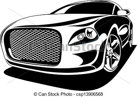 Clip Art Black and White Sports Car