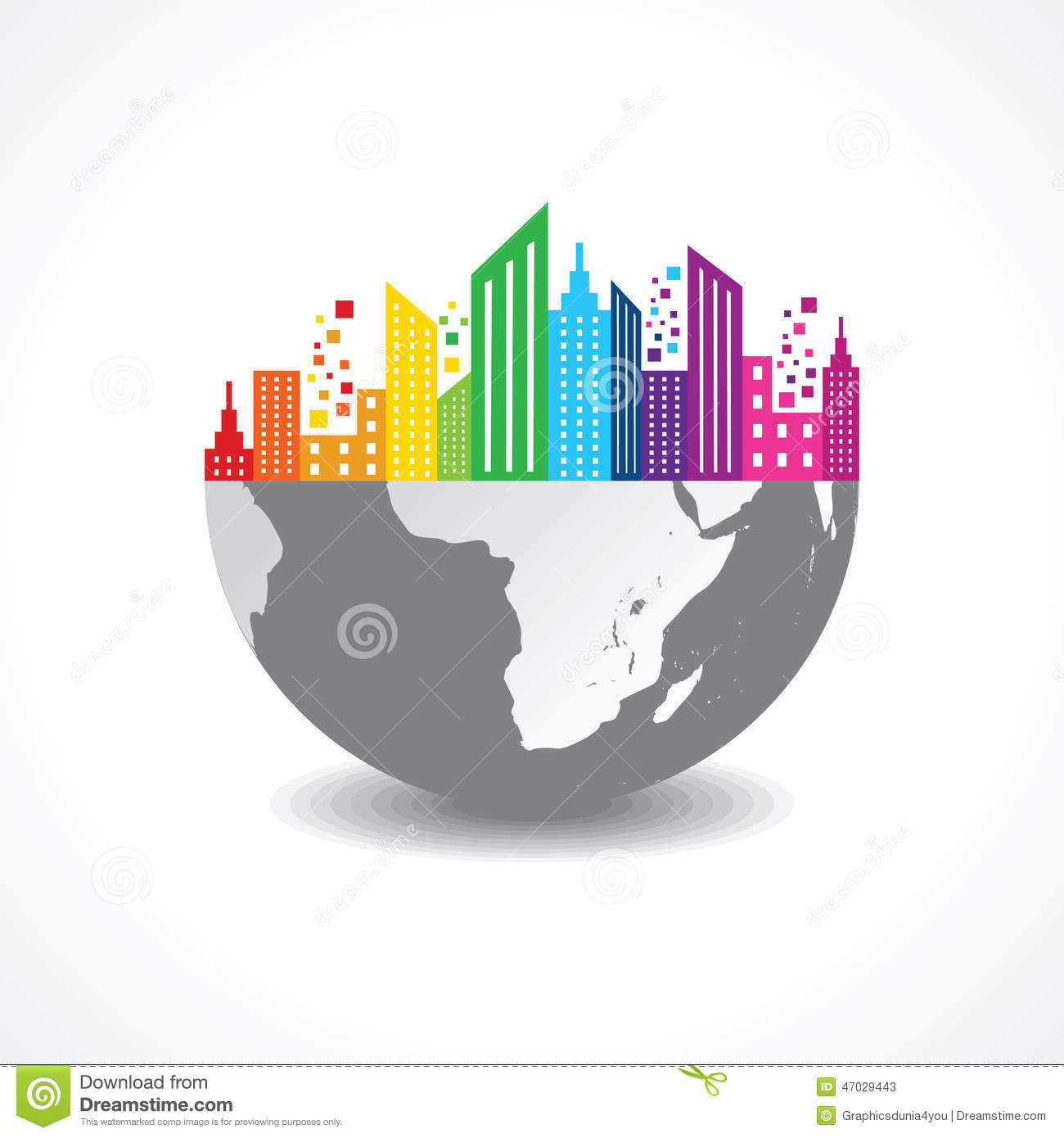 Colorful Half of the Earth Colorful Half of the Earth