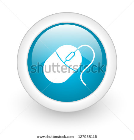 Computer Mouse Icon White Circle