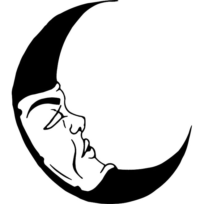 Crescent Moon Face Vector