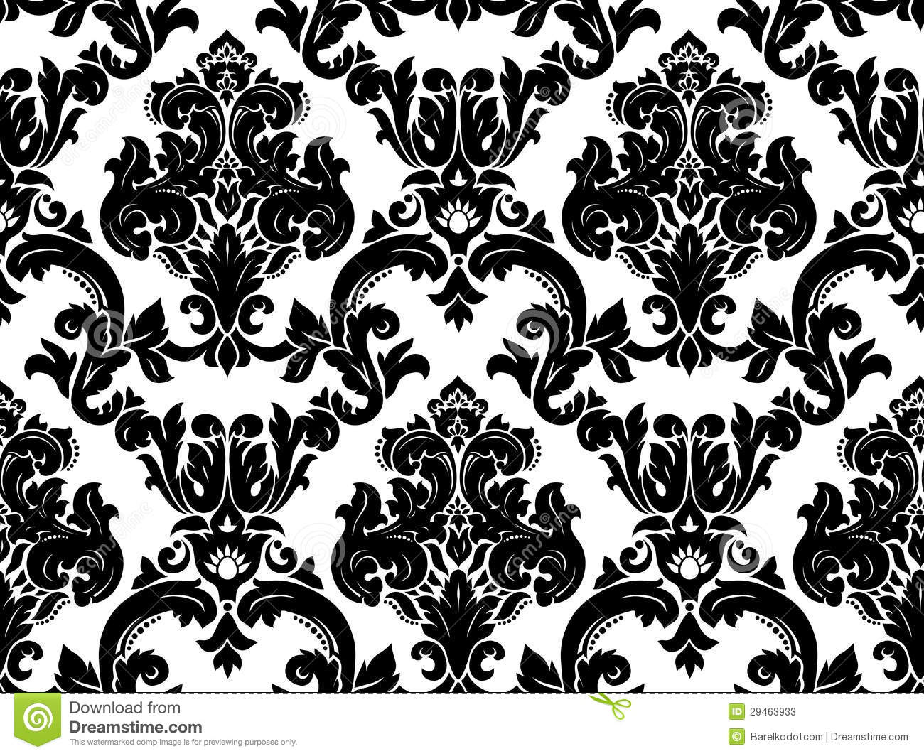 Damask Seamless Pattern Vector Illustration