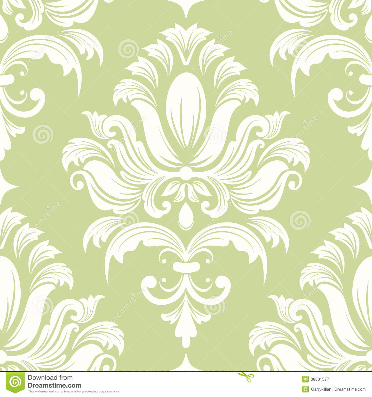 Damask Seamless Pattern Vector Illustration