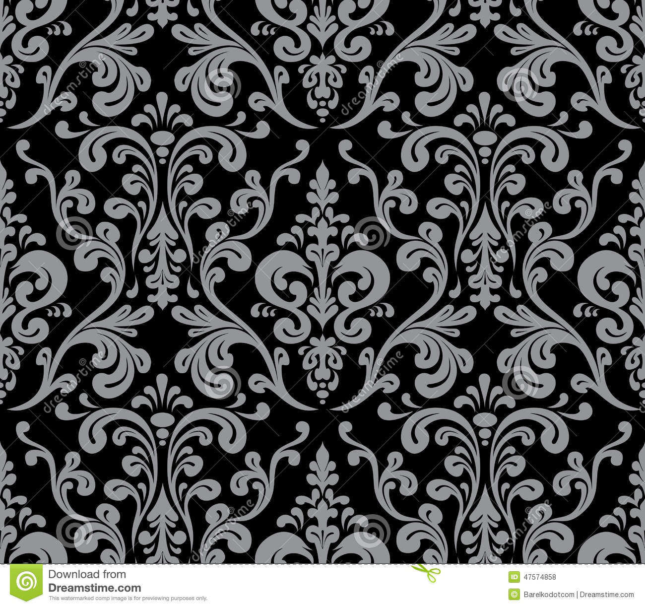 Damask Seamless Pattern Vector