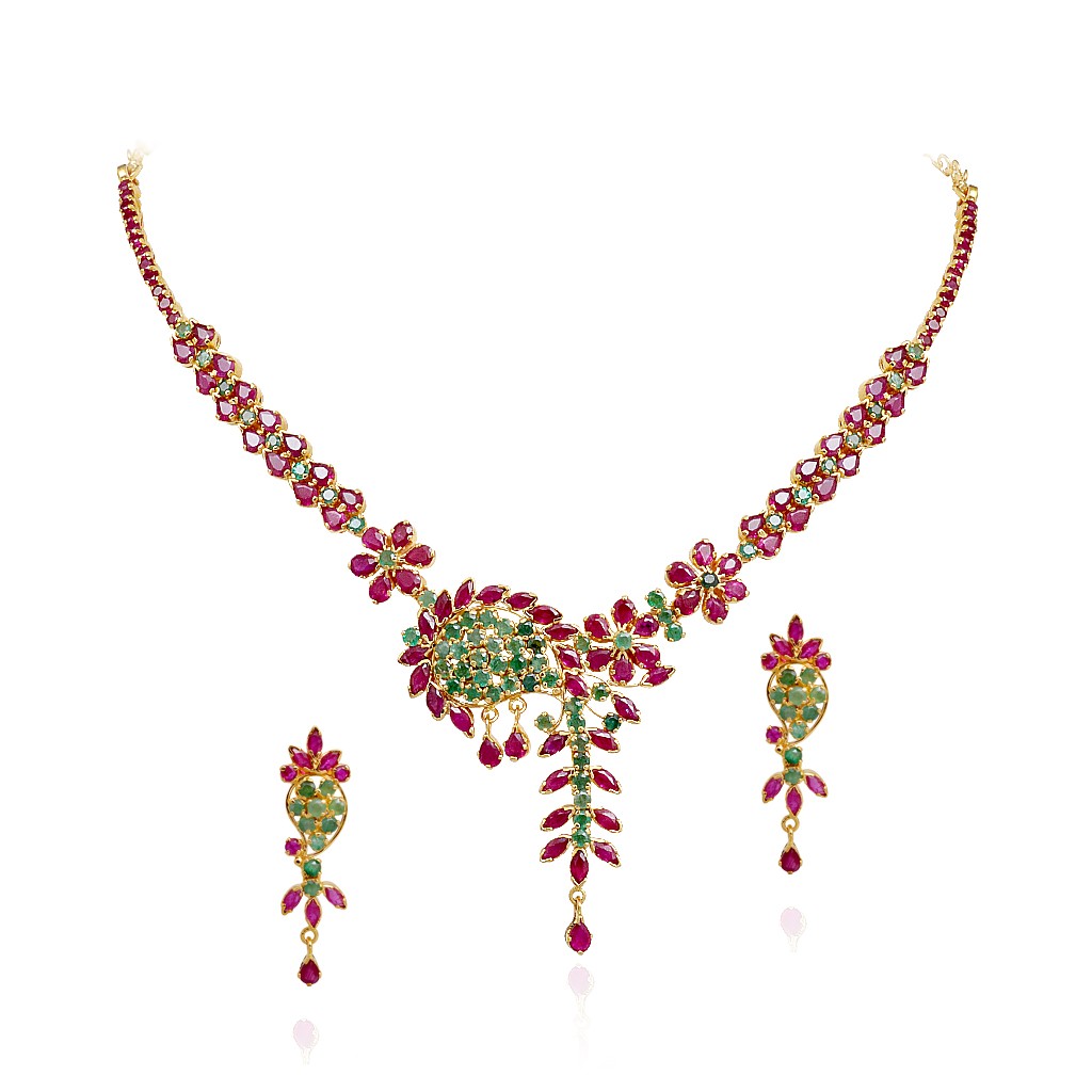 Emerald Ruby Necklace Designs