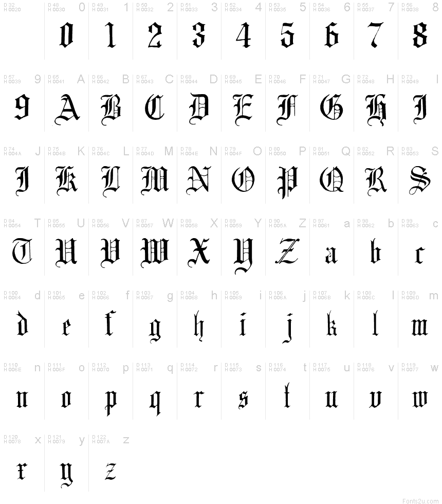 English Gothic Font