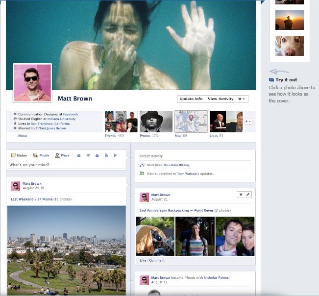 Facebook Timeline Layout