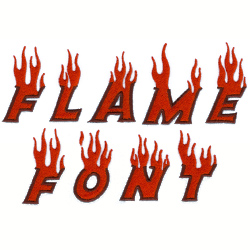 Flame Font Embroidery Design