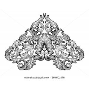 Floral Scroll Corner Border Floral Scroll Corner Border