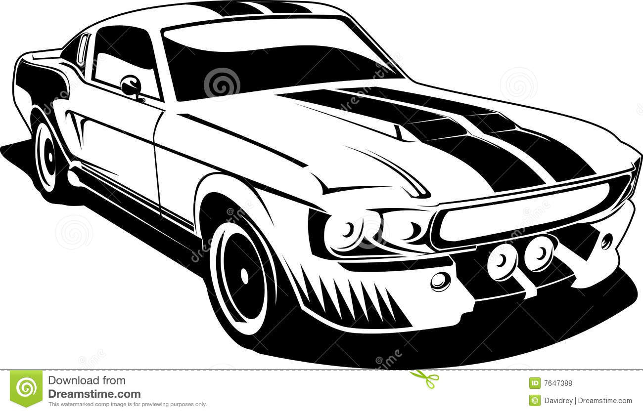 Ford Mustang Logo Black and White