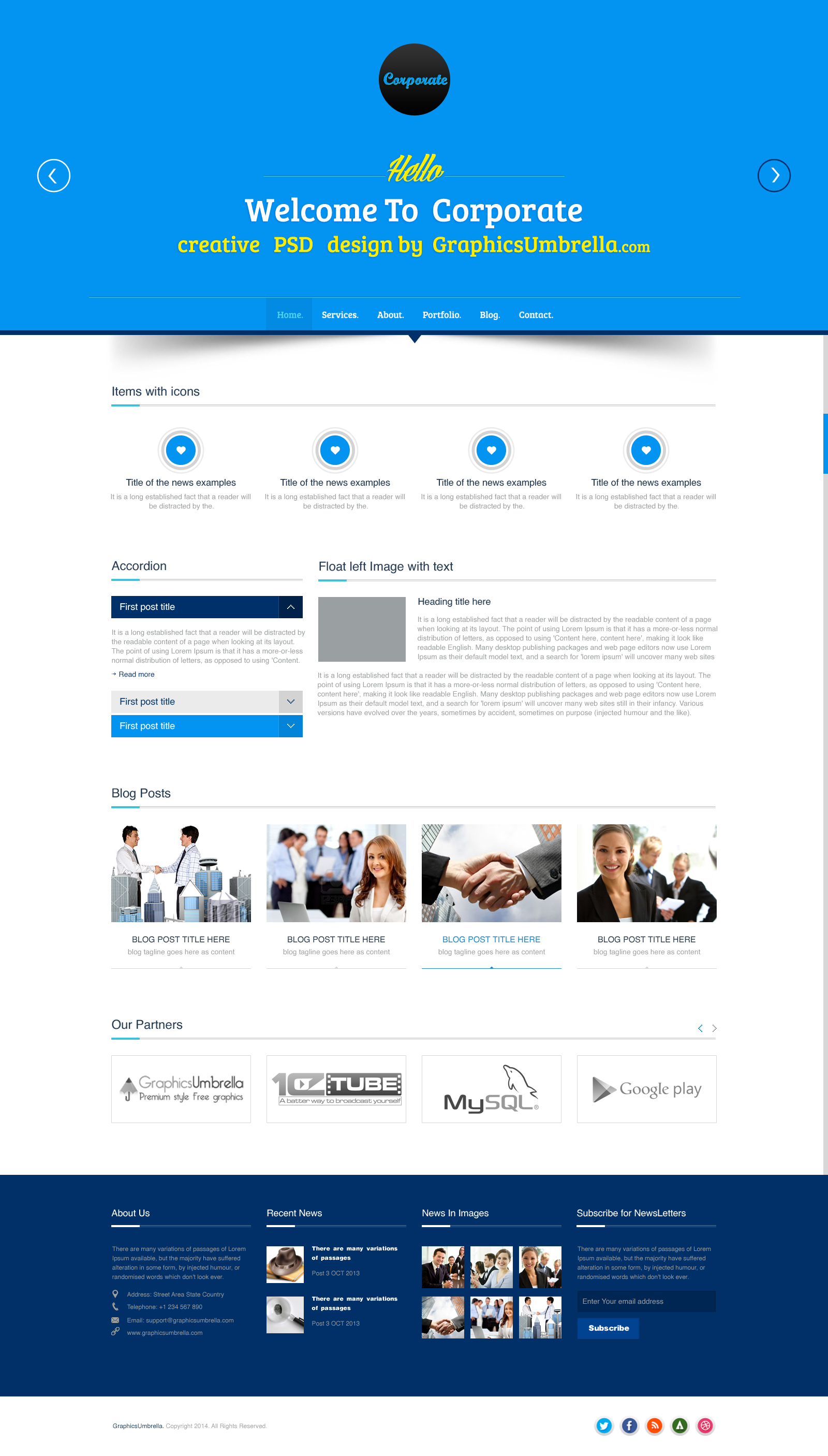 Free Business Website Template PSD