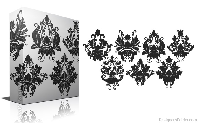 Free Damask Photoshop Brushes