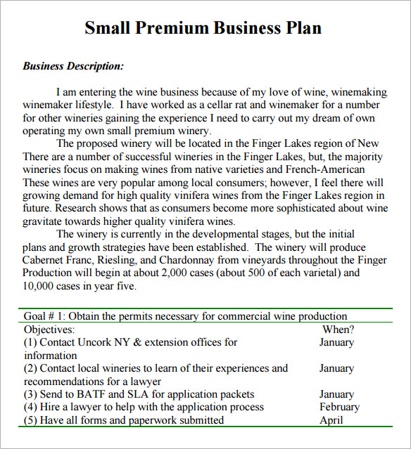 Free Small Business Plan Template