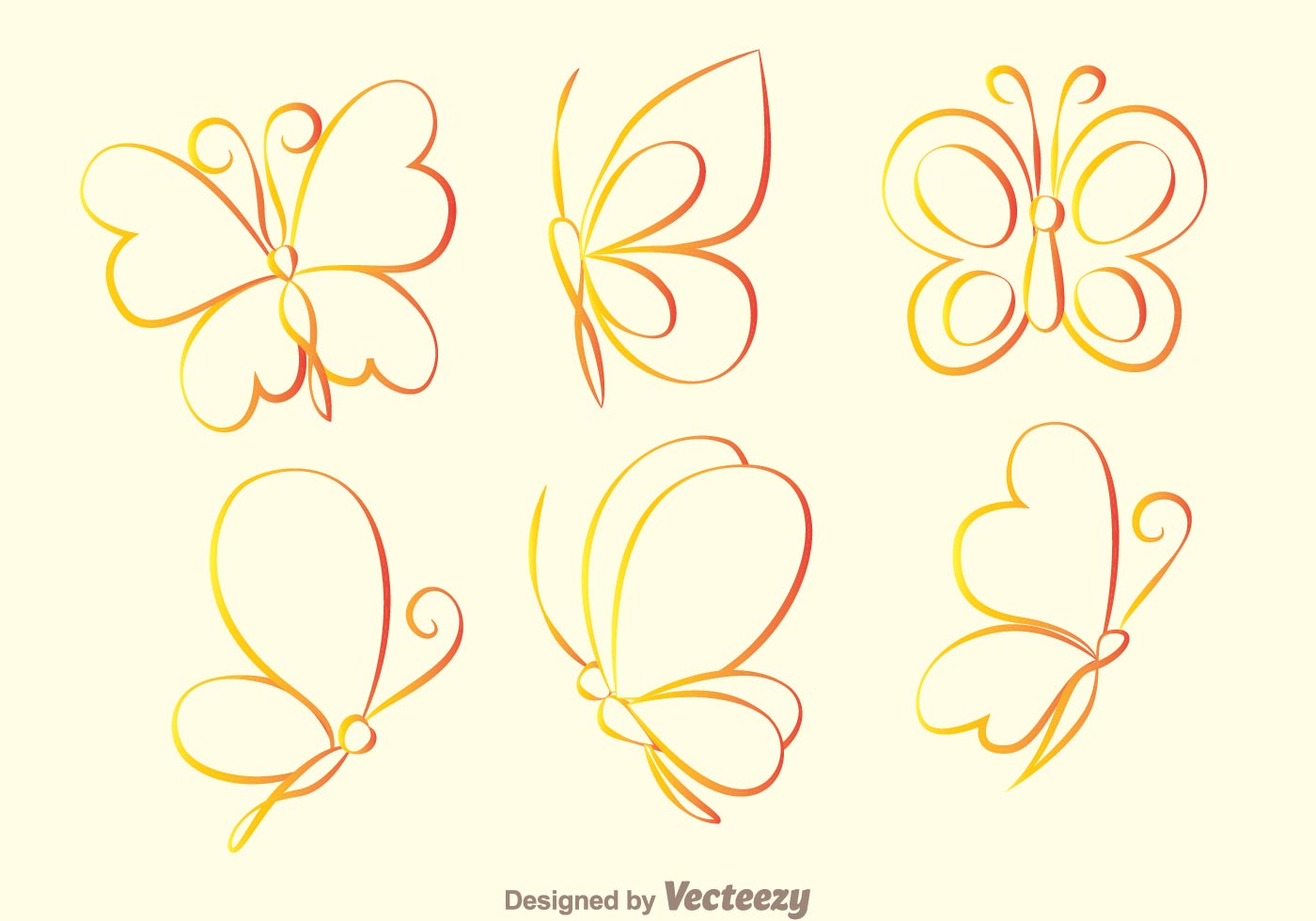 Free Vector Butterfly Outlines