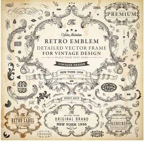 Free Vintage Vector Design Elements Free Vintage Vector Design Elements