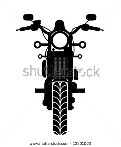 Front View Motorcycle Vector Art