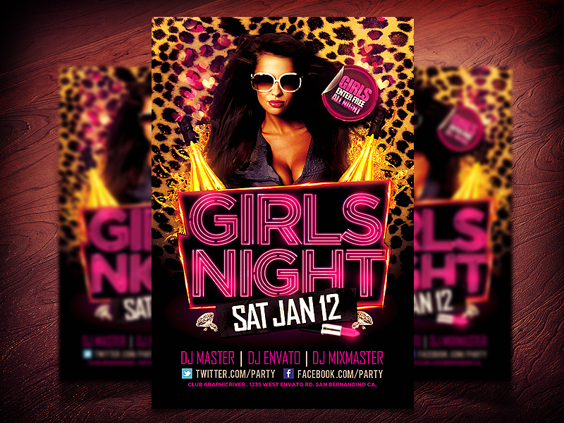 Girl Night Club Flyers