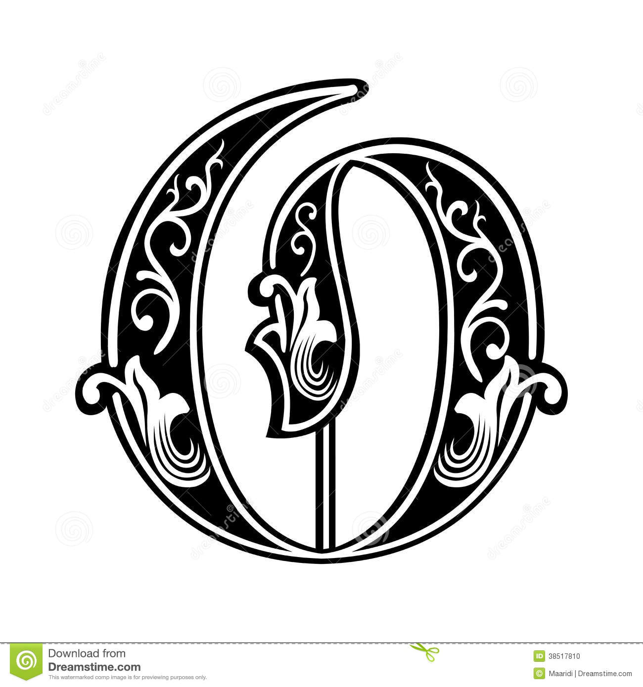 Gothic Style Font Letter O Gothic Style Font Letter O