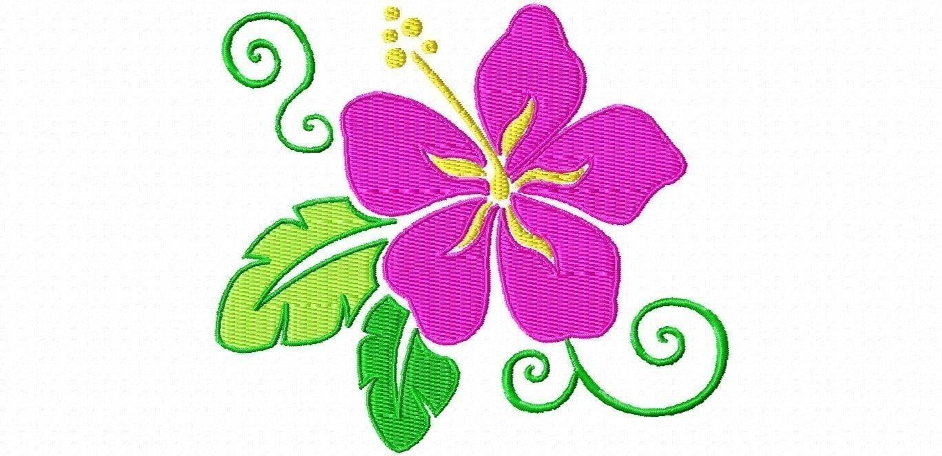 Hawaiian Flowers Embroidery Design