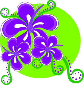 Hawaiian Tropical Flowers Clip Art