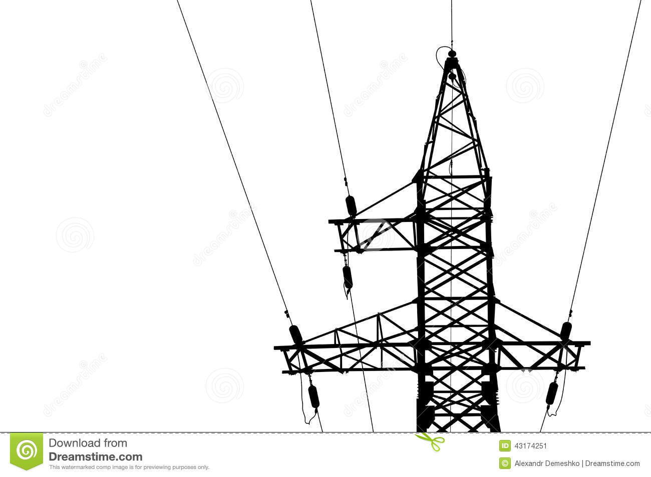 High Voltage Power Lines Vector