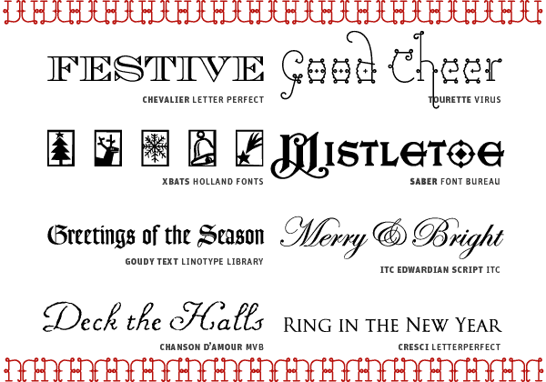 Holiday Fonts Christmas
