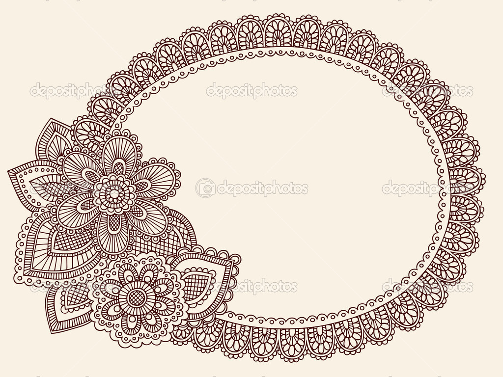 Lace and Flower Border Clip Art