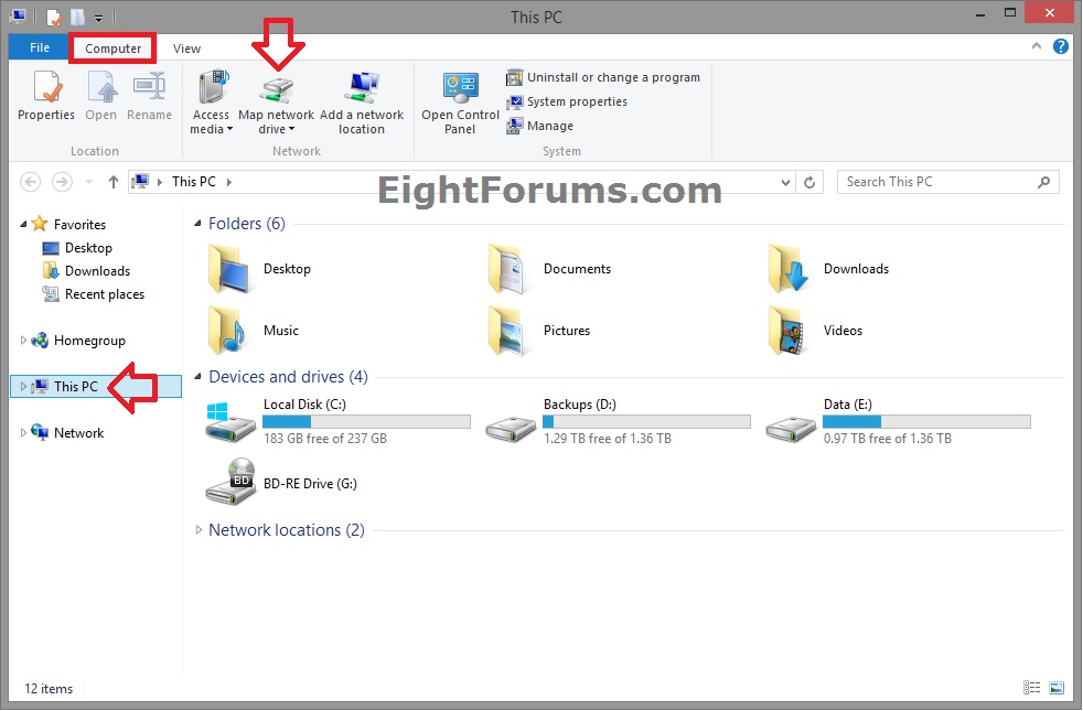 Map Network Drive Windows 8.1