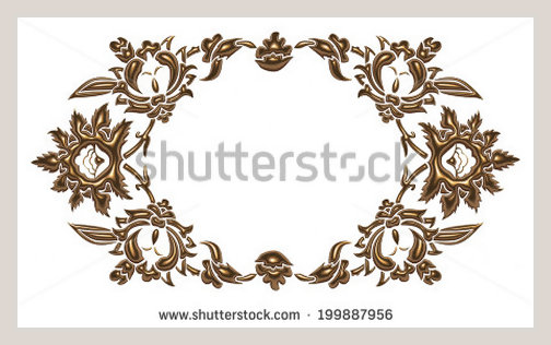 Metallic Gold Frame Border Design