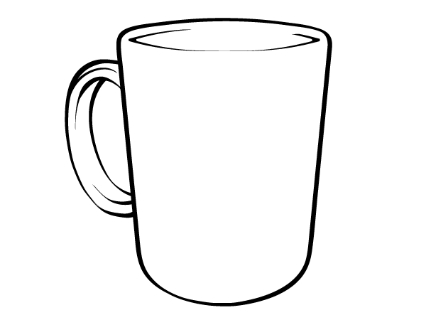 Mug of Coffee Cup Outline Vector